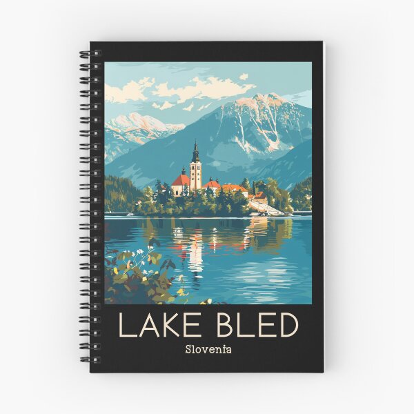 Item preview, A Vintage Travel Illustration of Lake Bled - Slovenia designed and sold by GoodOldVintage.