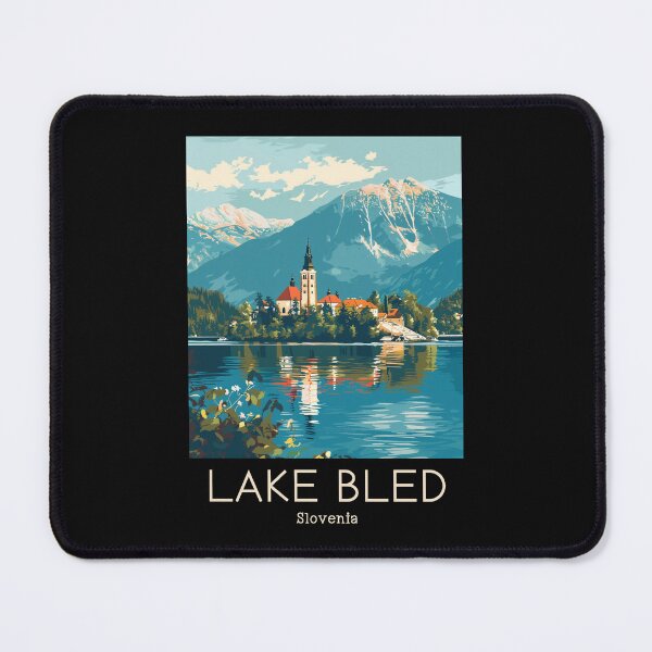 Item preview, A Vintage Travel Illustration of Lake Bled - Slovenia designed and sold by GoodOldVintage.