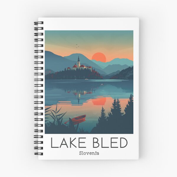 Item preview, A Vintage Travel Illustration of Lake Bled - Slovenia designed and sold by GoodOldVintage.