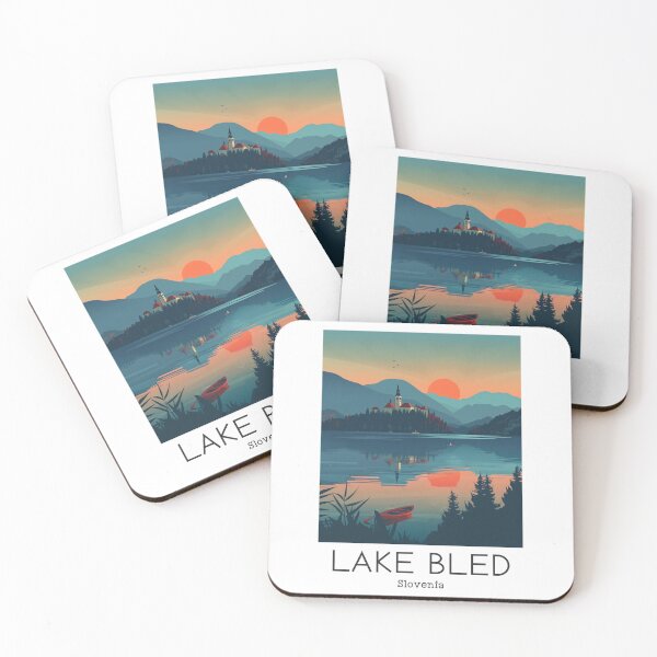Item preview, A Vintage Travel Illustration of Lake Bled - Slovenia designed and sold by GoodOldVintage.