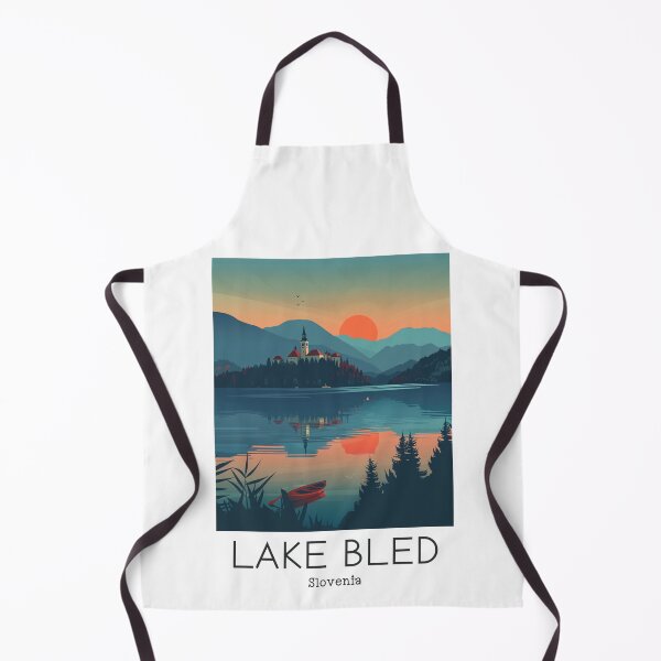 Item preview, A Vintage Travel Illustration of Lake Bled - Slovenia designed and sold by GoodOldVintage.