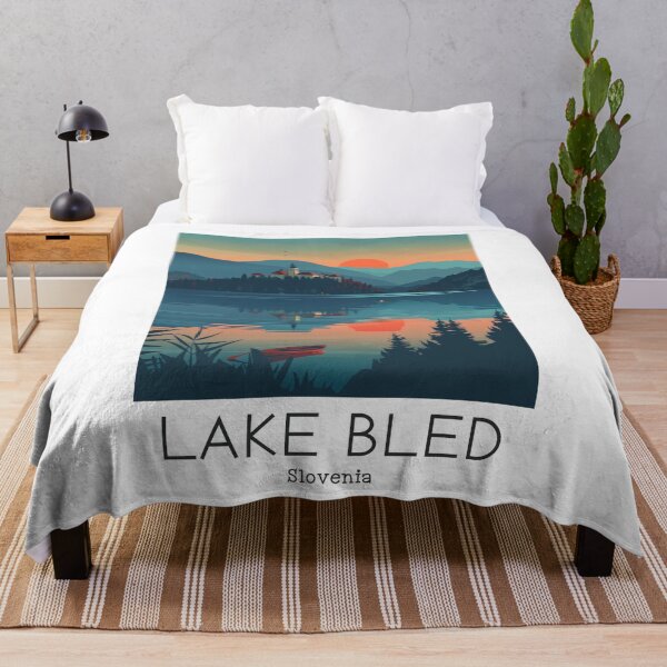 Item preview, A Vintage Travel Illustration of Lake Bled - Slovenia designed and sold by GoodOldVintage.