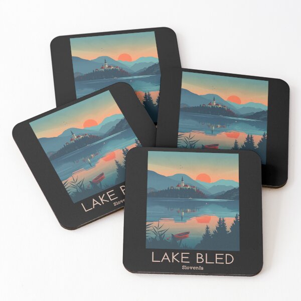 Item preview, A Vintage Travel Illustration of Lake Bled - Slovenia designed and sold by GoodOldVintage.