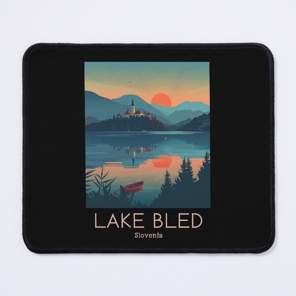 Item preview, A Vintage Travel Illustration of Lake Bled - Slovenia designed and sold by GoodOldVintage.