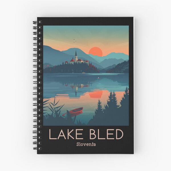 Item preview, A Vintage Travel Illustration of Lake Bled - Slovenia designed and sold by GoodOldVintage.