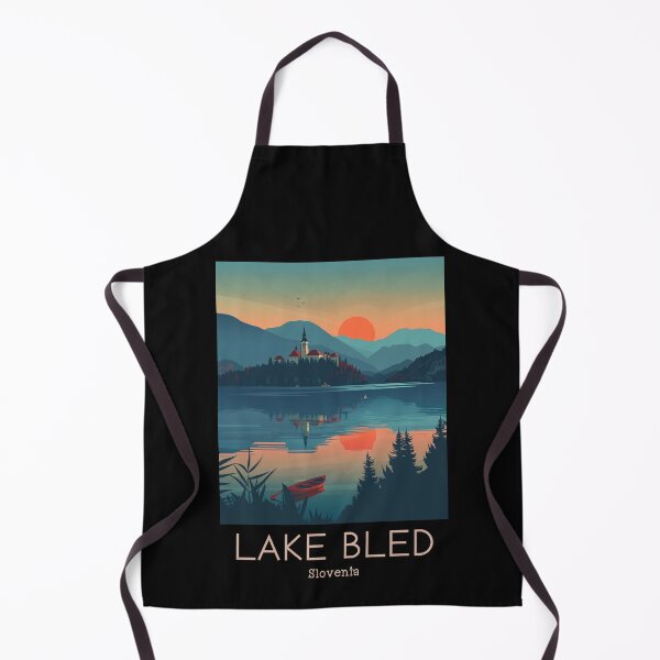 Item preview, A Vintage Travel Illustration of Lake Bled - Slovenia designed and sold by GoodOldVintage.