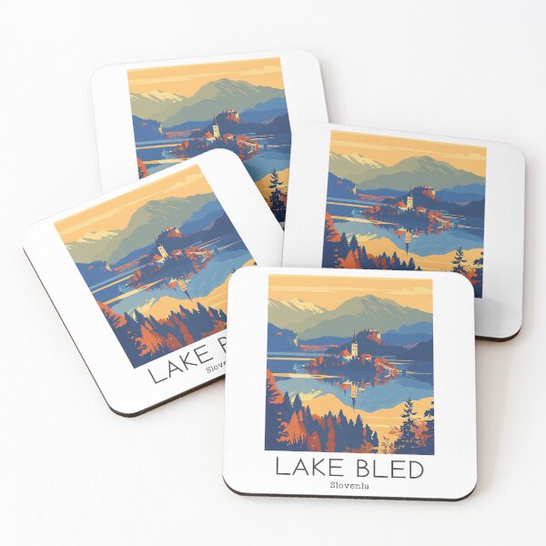 Item preview, A Vintage Travel Illustration of Lake Bled - Slovenia designed and sold by GoodOldVintage.