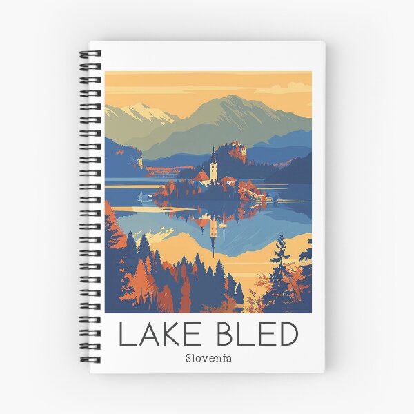 Item preview, A Vintage Travel Illustration of Lake Bled - Slovenia designed and sold by GoodOldVintage.