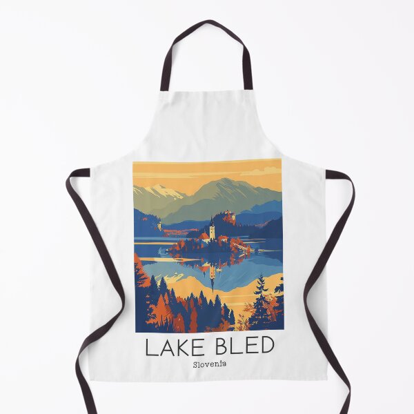 Item preview, A Vintage Travel Illustration of Lake Bled - Slovenia designed and sold by GoodOldVintage.