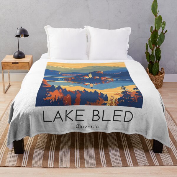 Item preview, A Vintage Travel Illustration of Lake Bled - Slovenia designed and sold by GoodOldVintage.