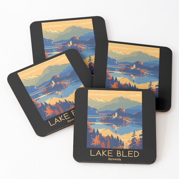 Item preview, A Vintage Travel Illustration of Lake Bled - Slovenia designed and sold by GoodOldVintage.