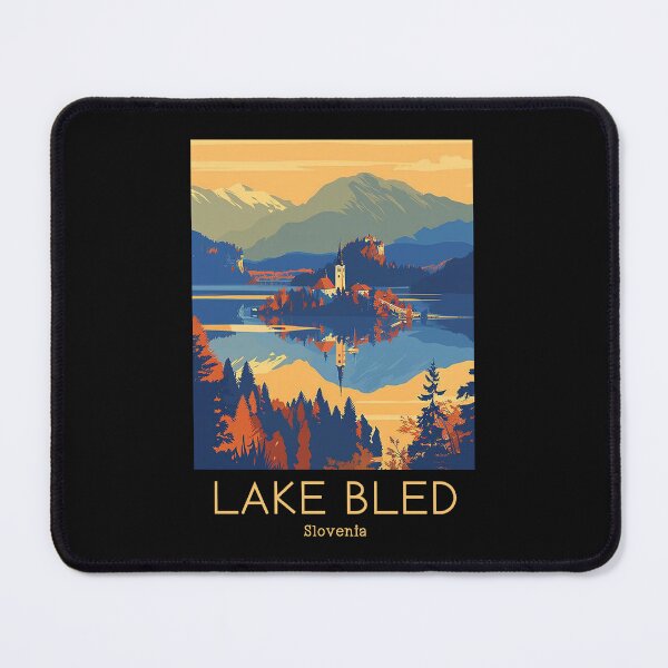Item preview, A Vintage Travel Illustration of Lake Bled - Slovenia designed and sold by GoodOldVintage.