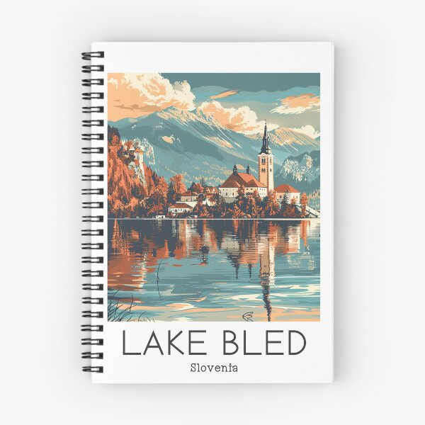 Item preview, A Vintage Travel Illustration of Lake Bled - Slovenia designed and sold by GoodOldVintage.