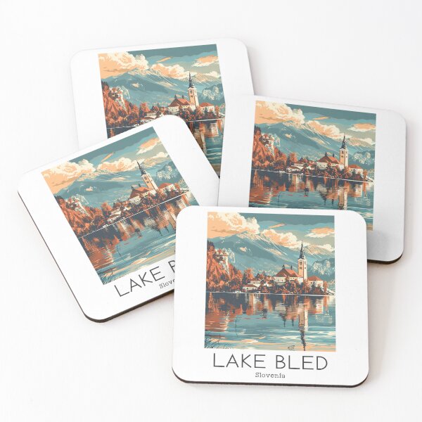 Item preview, A Vintage Travel Illustration of Lake Bled - Slovenia designed and sold by GoodOldVintage.