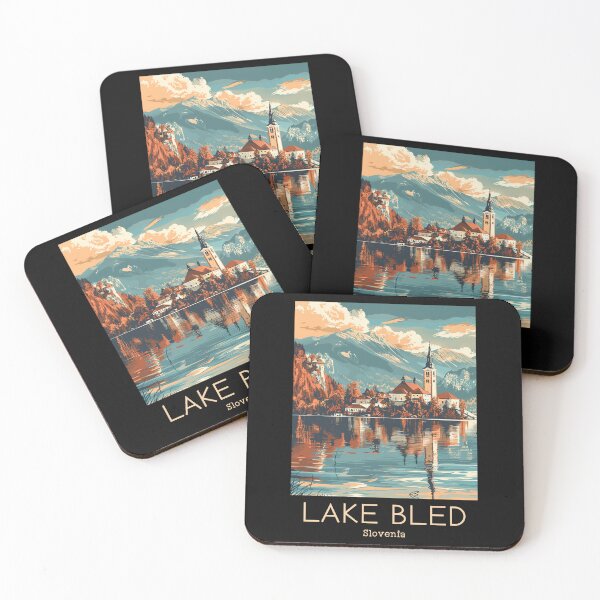 Item preview, A Vintage Travel Illustration of Lake Bled - Slovenia designed and sold by GoodOldVintage.