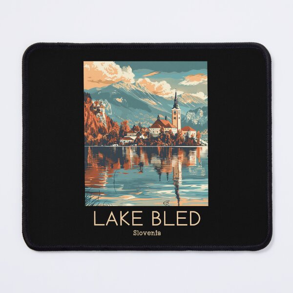 Item preview, A Vintage Travel Illustration of Lake Bled - Slovenia designed and sold by GoodOldVintage.