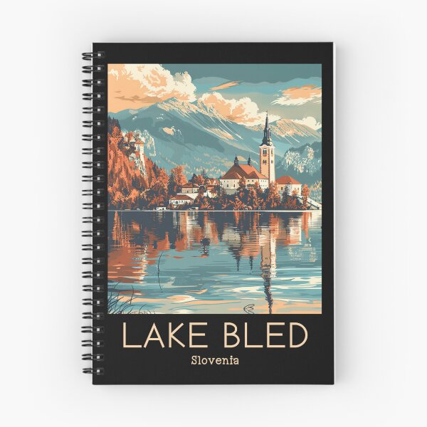 Item preview, A Vintage Travel Illustration of Lake Bled - Slovenia designed and sold by GoodOldVintage.