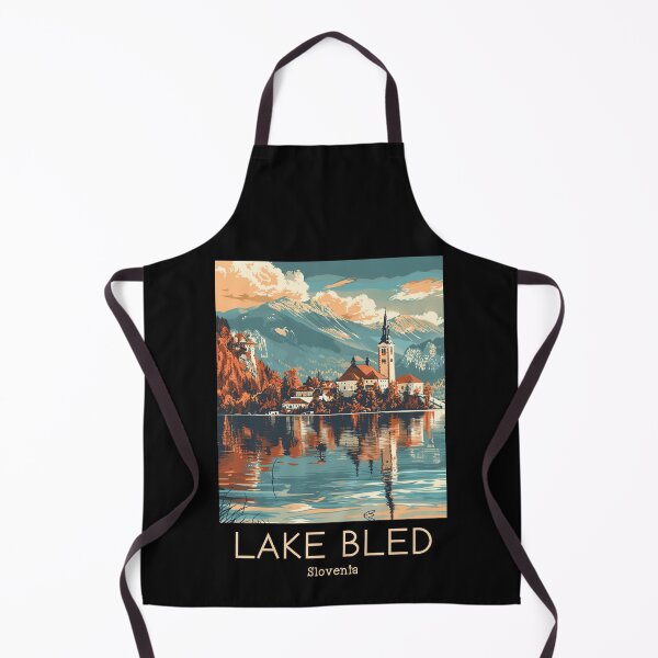 Item preview, A Vintage Travel Illustration of Lake Bled - Slovenia designed and sold by GoodOldVintage.