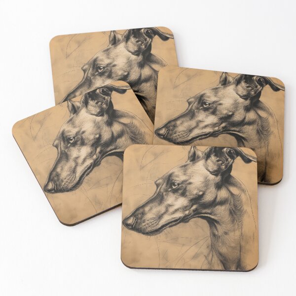 Item preview, Retro whippet greyhound portrait designed and sold by vetustestudi.