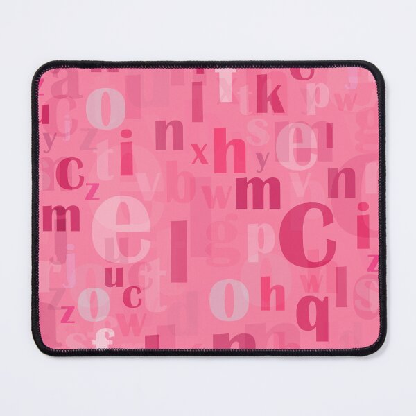 Item preview, Pink alphabet abstract letters spread across pattern background designed and sold by SpinklyCreations.