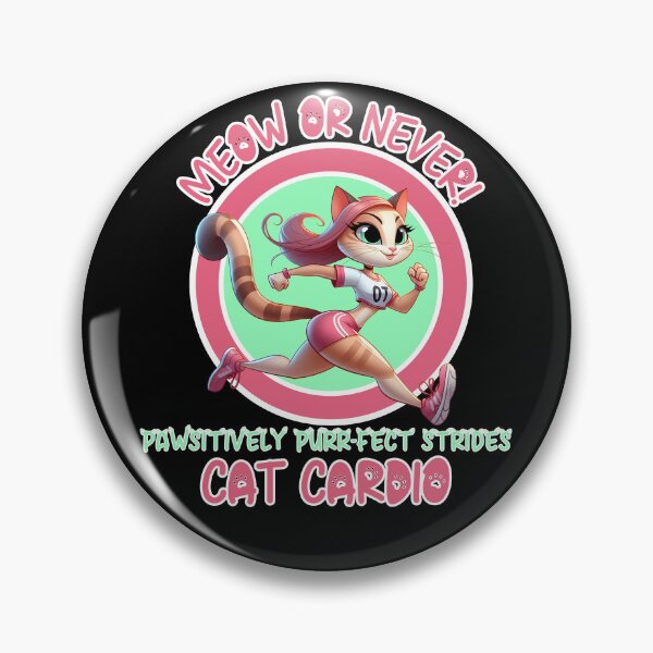 Item preview, Meow or Never Funny Cartoon Jogging Cat Cardio Pawsitively Purrfect Strides designed and sold by André Botes.