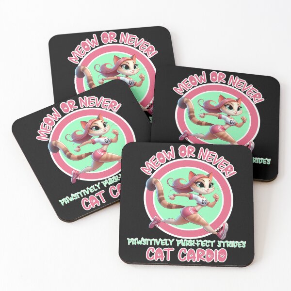 Item preview, Meow or Never Funny Cartoon Jogging Cat Cardio Pawsitively Purrfect Strides designed and sold by André Botes.
