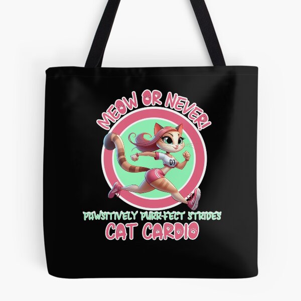 Item preview, Meow or Never Funny Cartoon Jogging Cat Cardio Pawsitively Purrfect Strides designed and sold by André Botes.