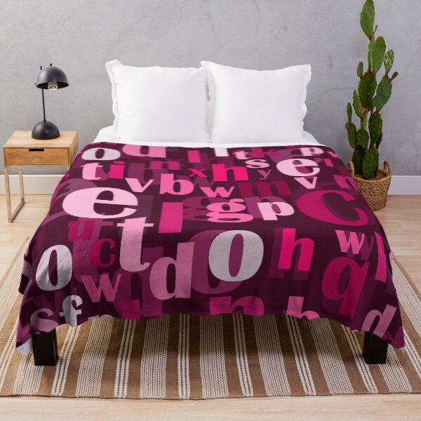 Item preview, Pink alphabet abstract letters spread across pattern background designed and sold by SpinklyCreations.
