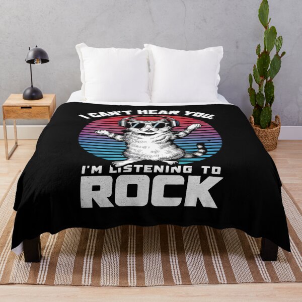 Item preview, "Rocking Out: I Can't Hear You, I'm Listening to Rock" Cat & Rock Lover T-Shirt designed and sold by AI-volution.