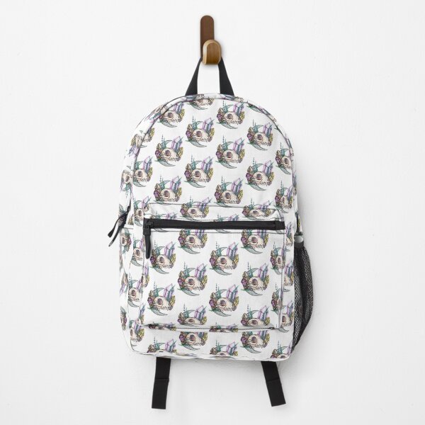 Lynx Skull and Crystals | Witchy Watercolor Backpack