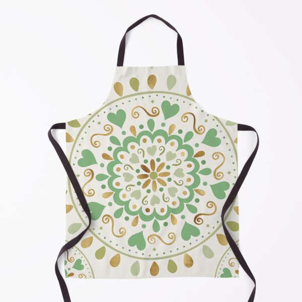 Item preview, Summer Green Gold Heart Mandala designed and sold by NdesignTrend.