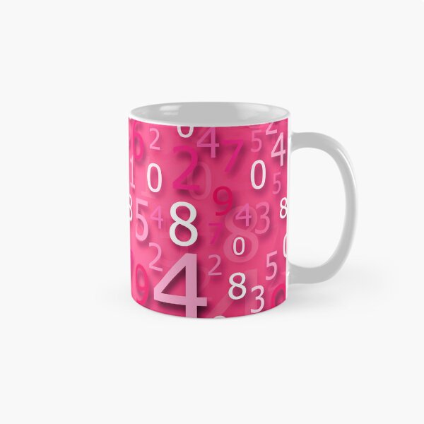 Item preview, Pink different numbers abstract spread across pattern background designed and sold by SpinklyCreations.