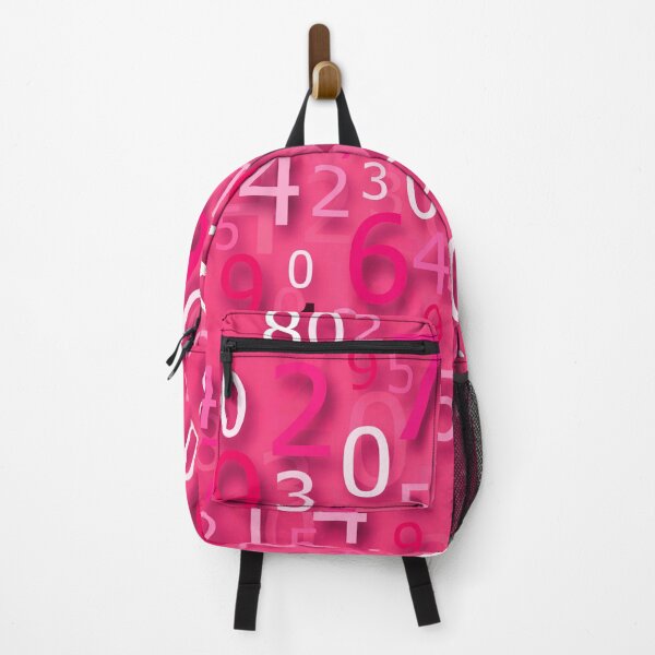 Item preview, Pink different numbers abstract spread across pattern background designed and sold by SpinklyCreations.