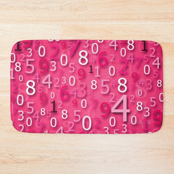 Item preview, Pink different numbers abstract spread across pattern background designed and sold by SpinklyCreations.