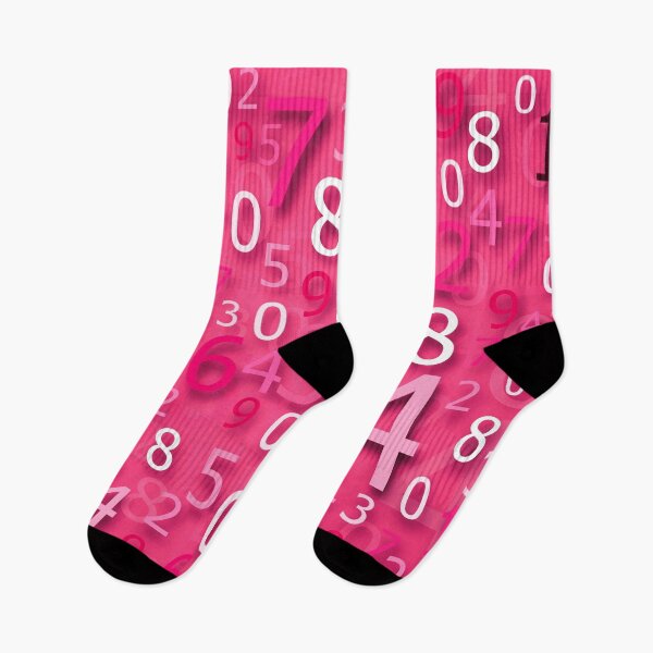 Item preview, Pink different numbers abstract spread across pattern background designed and sold by SpinklyCreations.