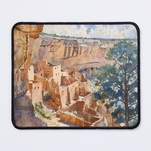 Item preview, A Watercolor Design of the Mesa Verde National Park - Colorado - US designed and sold by Sketch-Shack.