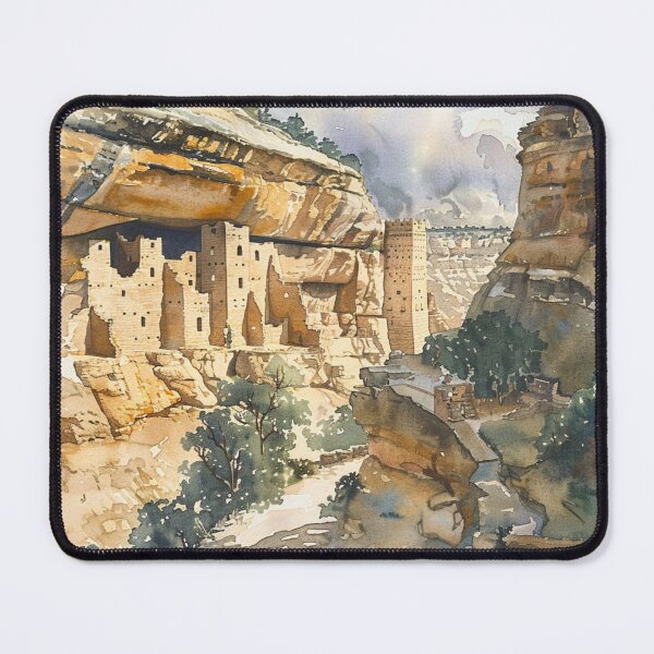 Item preview, A Watercolor Design of the Mesa Verde National Park - Colorado - US designed and sold by Sketch-Shack.