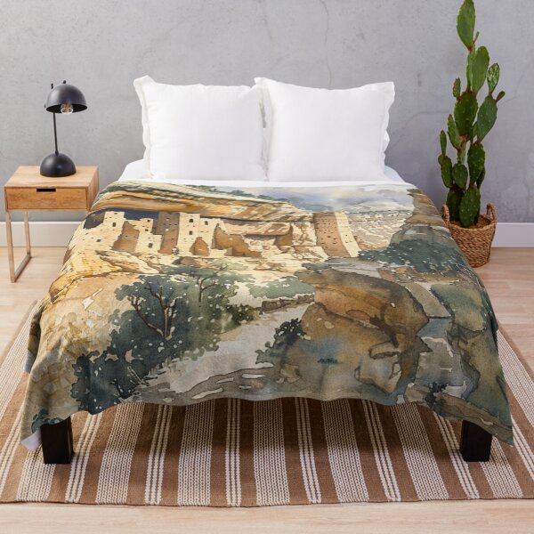 Item preview, A Watercolor Design of the Mesa Verde National Park - Colorado - US designed and sold by Sketch-Shack.