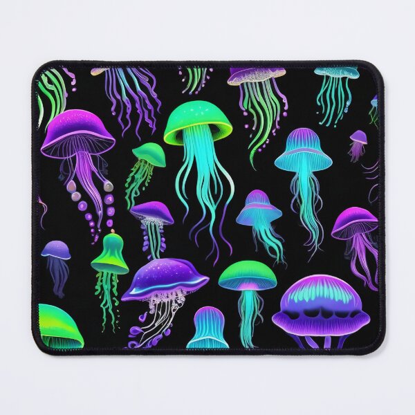 Item preview, Trippy Blacklight Bioluminescent Jellyfish Pattern designed and sold by DreamCraze.