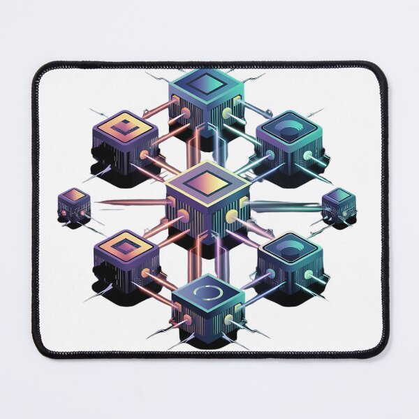 Item preview, Futuristic Digital Network Abstract Art, Blockchain Cryptocurrency designed and sold by TrendyGraphTees.