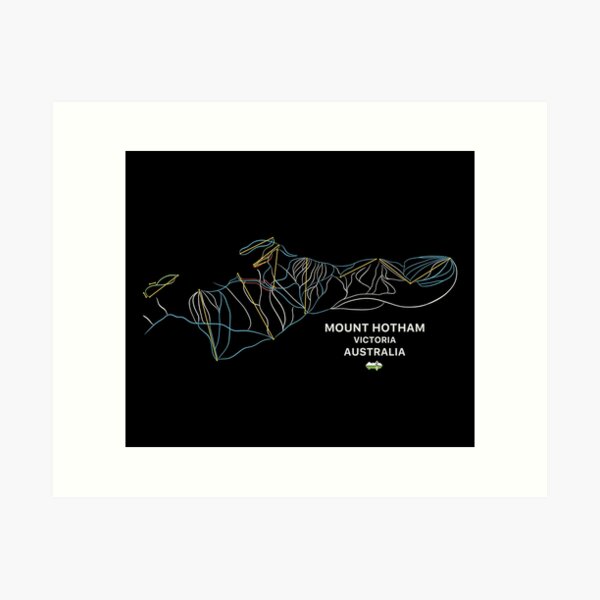 Item preview, Mount Hotham - Australian Mountain Resort Skiing Trail Map Light designed and sold by Piste-and-Trail.