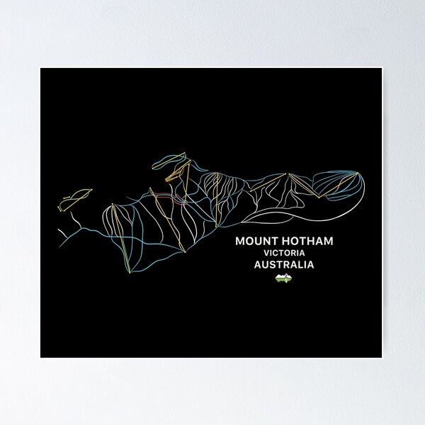 Item preview, Mount Hotham - Australian Mountain Resort Skiing Trail Map Light designed and sold by Piste-and-Trail.