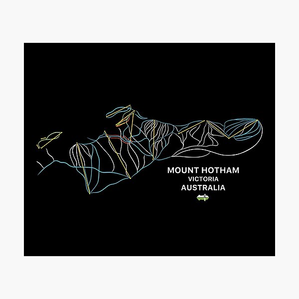 Item preview, Mount Hotham - Australian Mountain Resort Skiing Trail Map Light designed and sold by Piste-and-Trail.