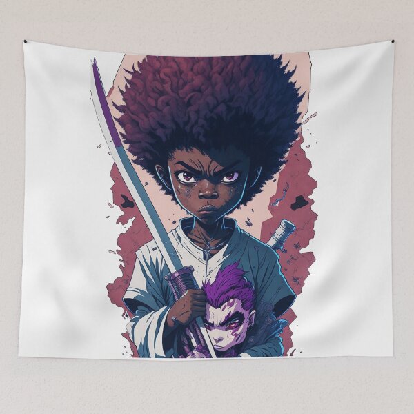 Item preview, The Afro Kid Samurai Splash Art designed and sold by TondoMeander.