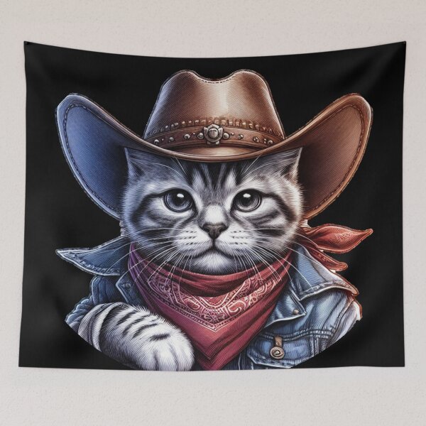 Item preview, Cat cowboy designed and sold by Oryartil.