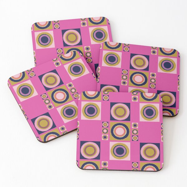 Item preview, Retro Modern Sixties Op Art Abstract Tiles Pattern on Pink designed and sold by scome.