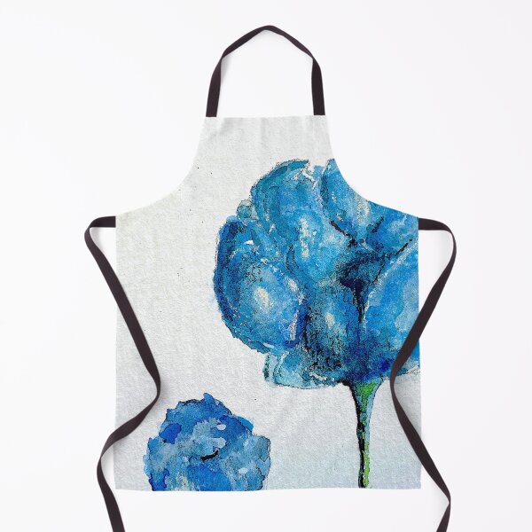 Item preview, blue flowers, pair, watercolour by CHF designed and sold by CecilHF.