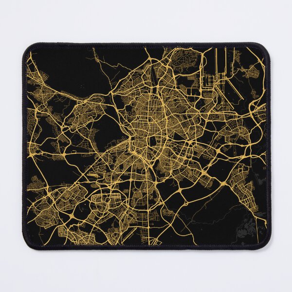 Item preview, Madrid black and gold stylized map designed and sold by Iwoko.