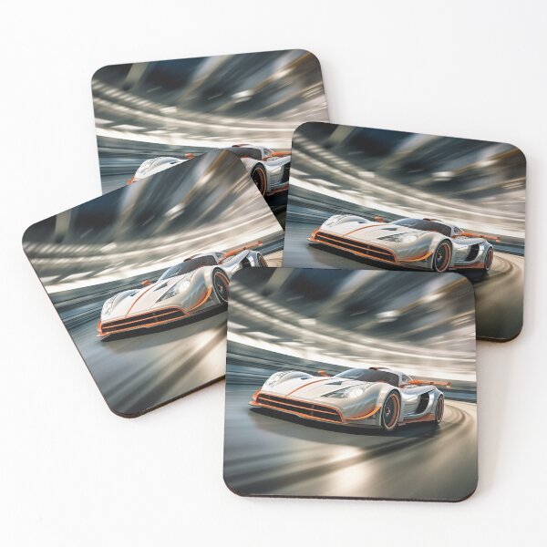 Item preview, Hypercar in Accelerated Motion on a Professional Racetrack designed and sold by WhimsyCanvasPrints.