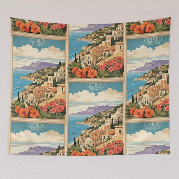 Item preview, Corfu Greece Vintage Travel Tourism  designed and sold by TravelersGems.